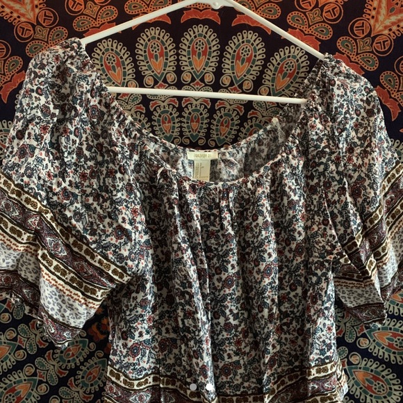 FLORAL OFF THE SHOULDER TOP - Picture 3 of 3